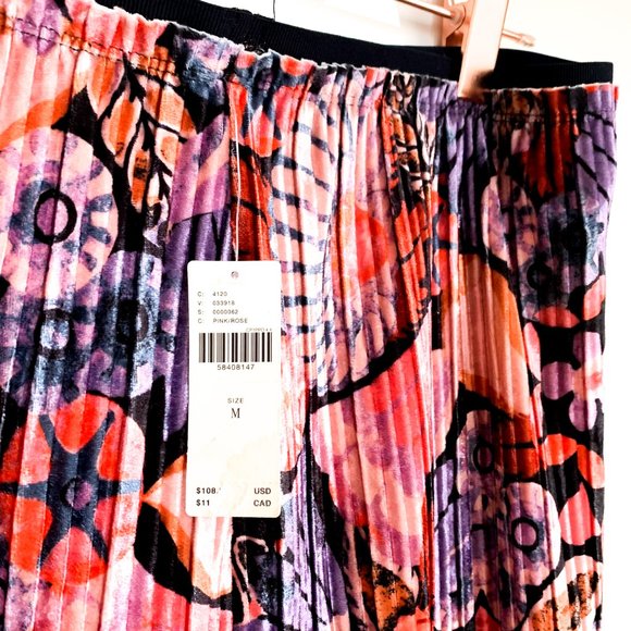 NWOT anthropologie mauve tilda pleated velvet skirt - Picture 5 of 5